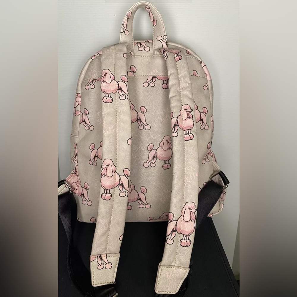 Betsey Johnson Pink and Gray Poodle Backpack - Picture 4 of 6